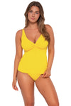 Sunsets Lemon Zest Sandbar Rib Forever Tankini Top Cup Sizes C to DD