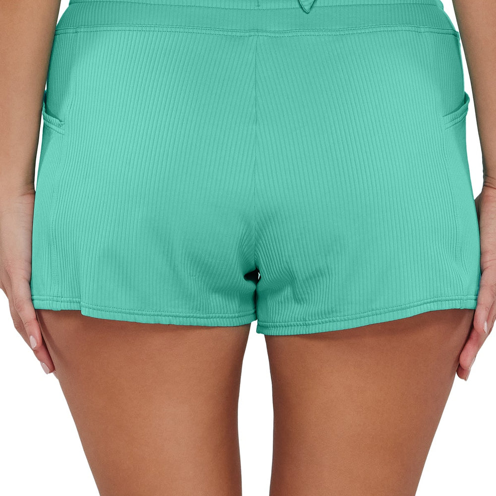 Sunsets Escape Aqua Mist Sandbar Rib Laguna Swim Short