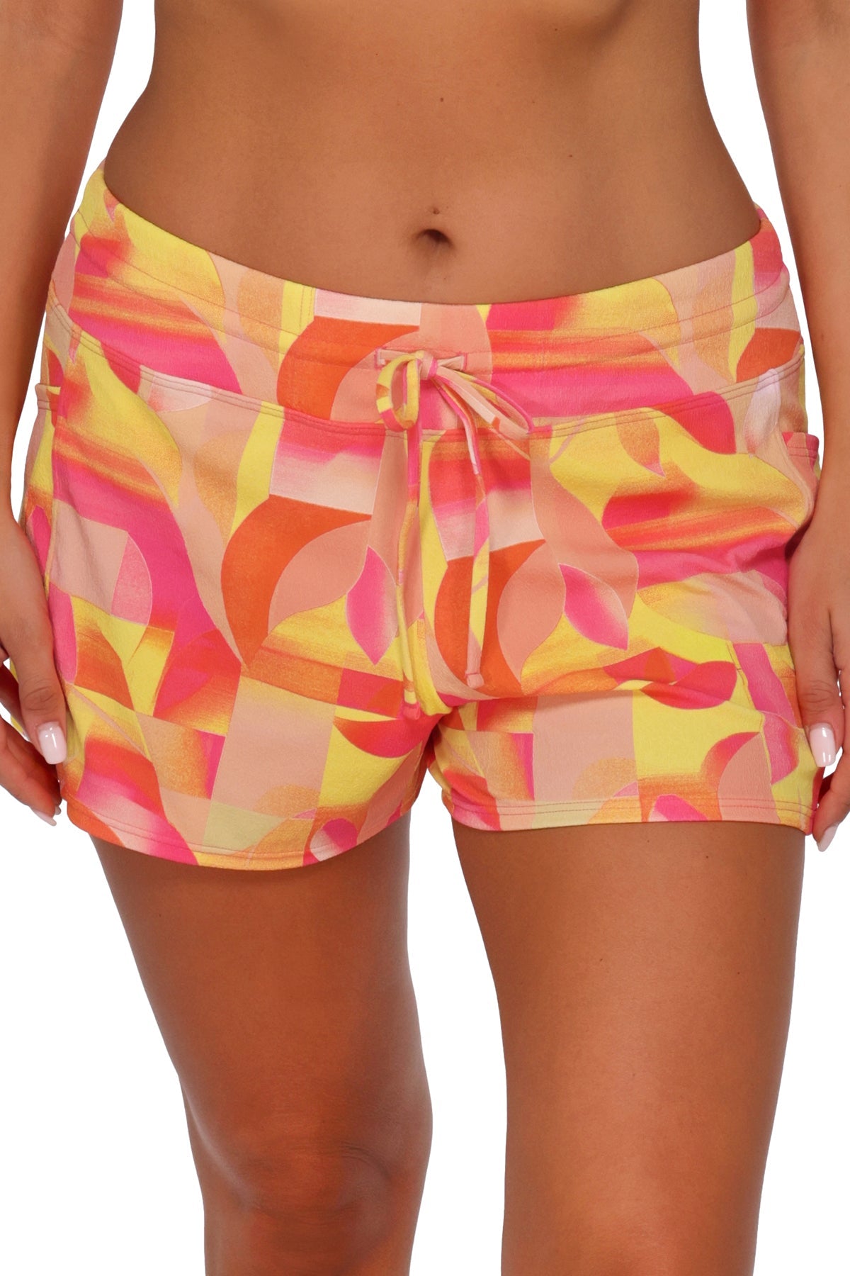 Sunsets Escape Dreamsicle Crepe Laguna Swim Short