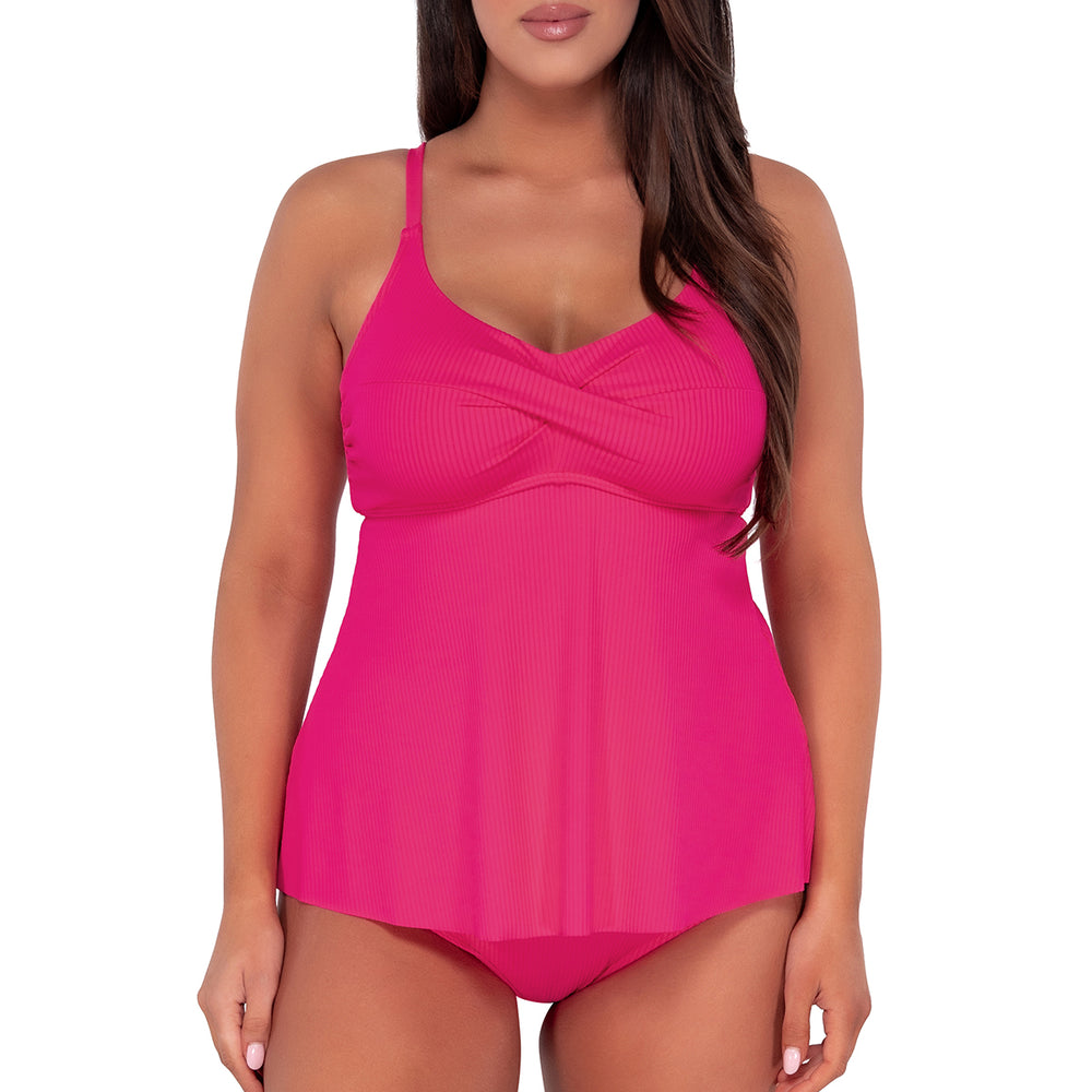 Sunsets Escape Begonia Sandbar Rib Tori Tankini Top