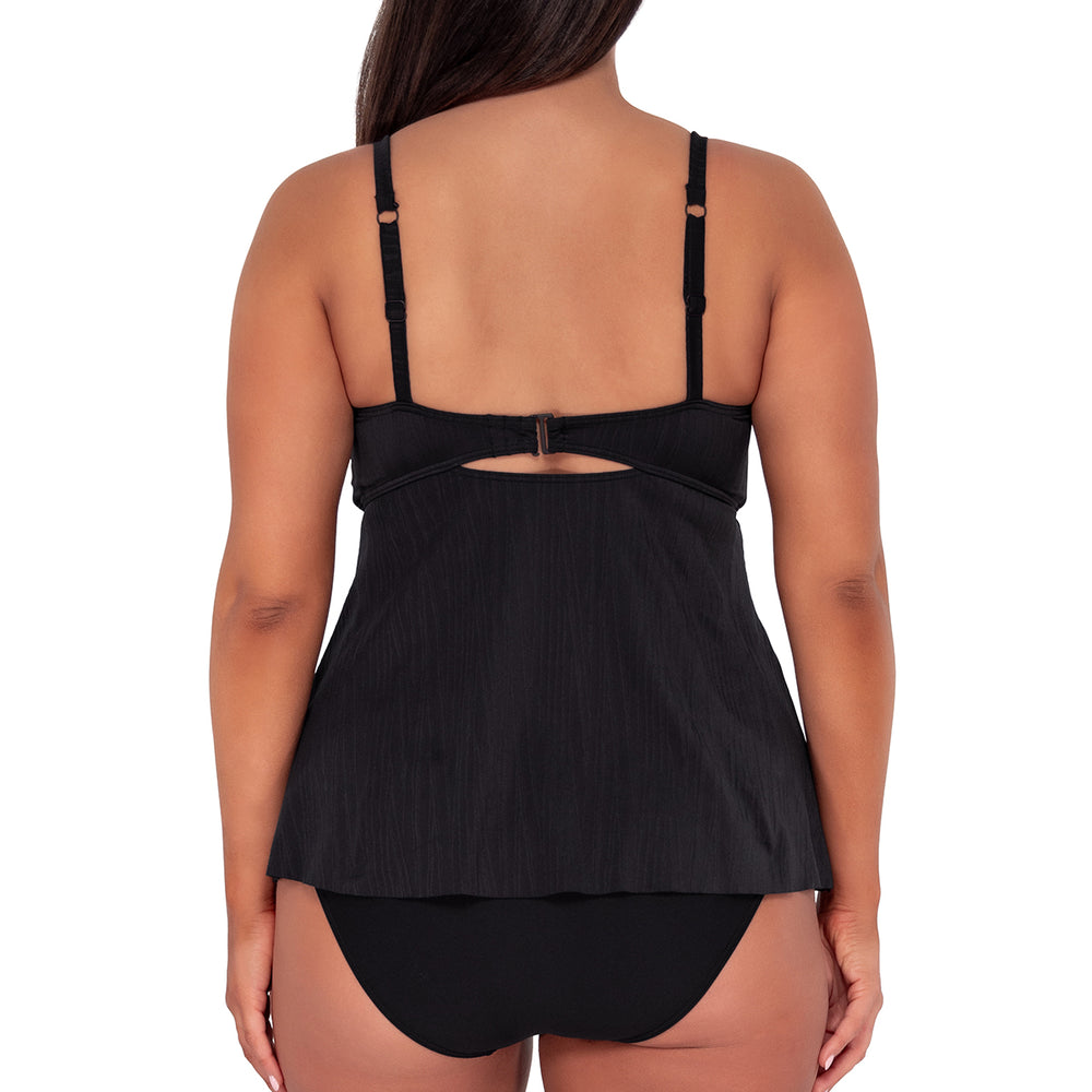 Sunsets Escape Black Seagrass Texture Tori Tankini Top