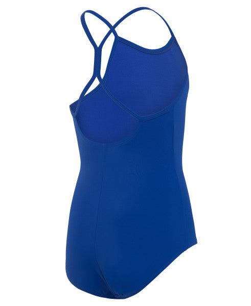 Nike Swim Girls' Racerback Cut-Out Tank One Piece Game Royal