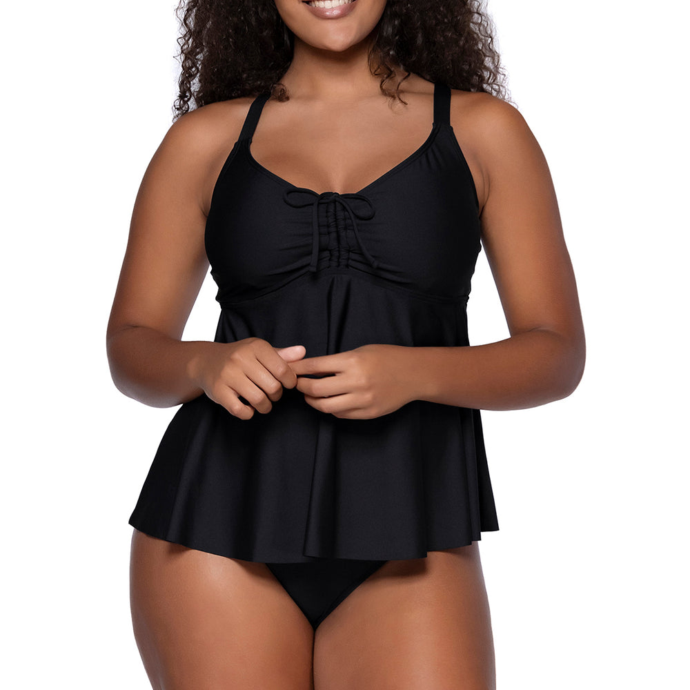 Sunsets Escape Black Marin Tankini Top