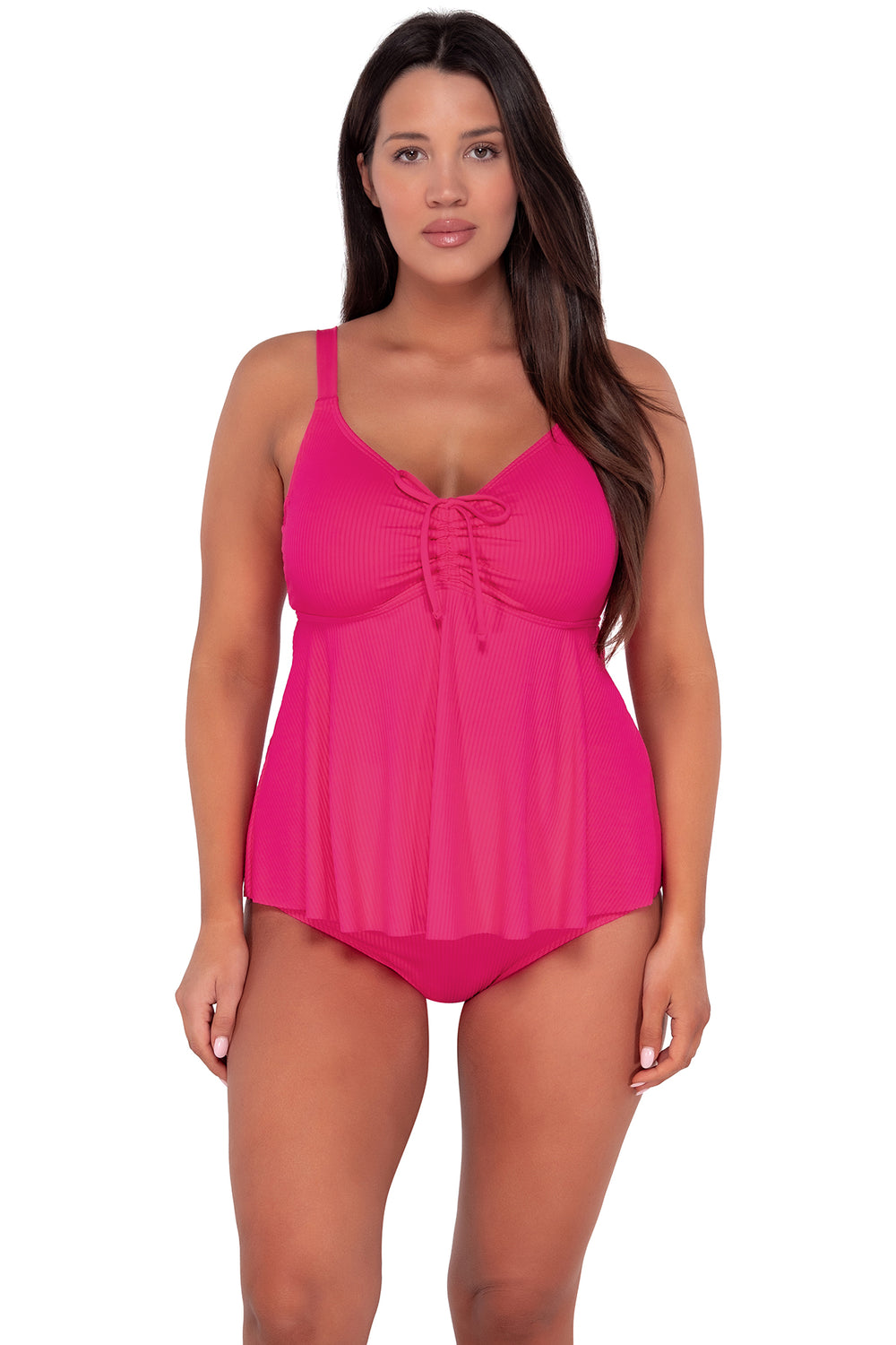 Sunsets Escape Begonia Sandbar Rib Marin Tankini Top