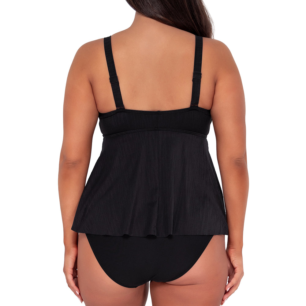 Sunsets Escape Black Seagrass Texture Marin Tankini Top