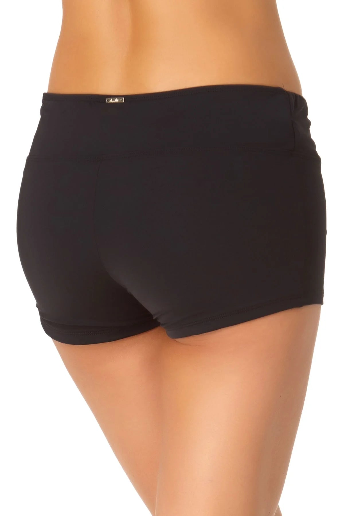 Anne Cole Live In Color Twist Front Boy Shorts Black