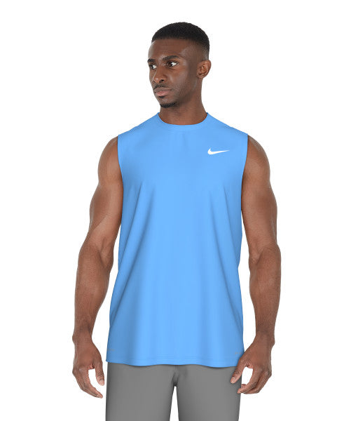 Nike Swim Men's Solid Sleeveless Hydroguard Swim Shirt University Blue