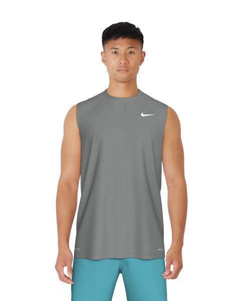 Nike Swim Men's Solid Sleeveless Hydroguard Swim Shirt Cool Grey