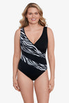 Longitude Faux Surplice Long Torso Tank One Piece Animal Instinct