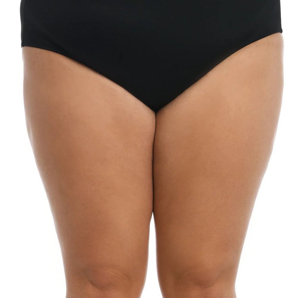 Maxine Of Hollywood Plus Size Solid Full Pants Black