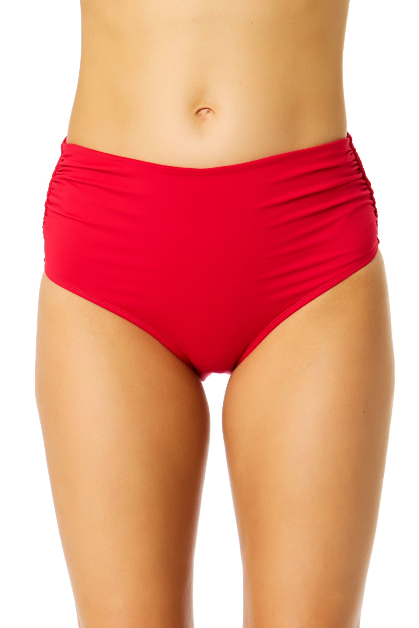 Anne Cole Live In Color Ruby Convertible High Waist Shirred Bikini Bottom