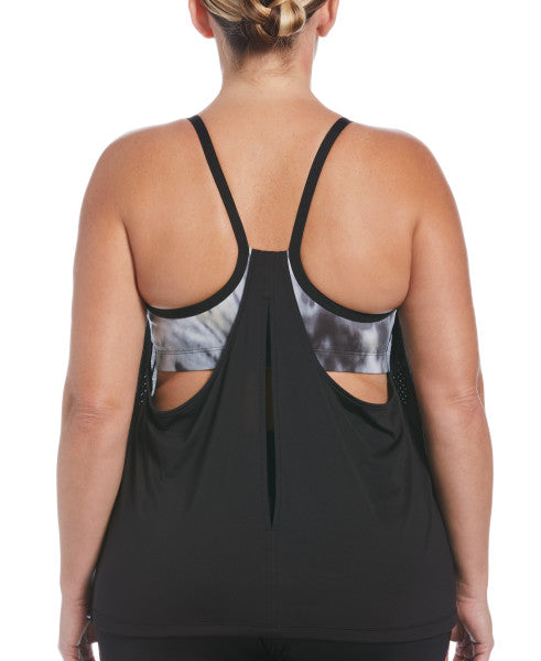 
                      
                        Nike Swim Women's Plus Size Tie Dye Layered Tankini Top Black
                      
                    