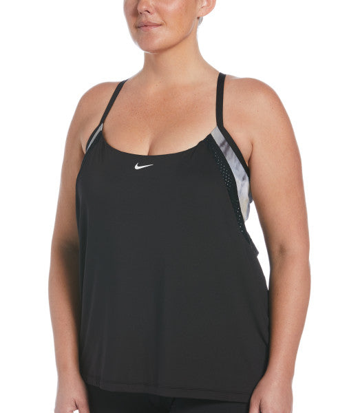 
                      
                        Nike Swim Women's Plus Size Tie Dye Layered Tankini Top Black
                      
                    