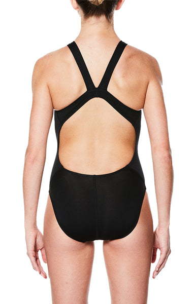 Nike Swim Girls' Performance Fade Sting Fastback One Piece Black