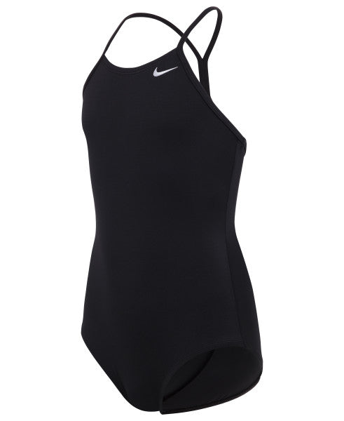Nike Swim Girls' Polyester Cut-Out Tank One Piece Black