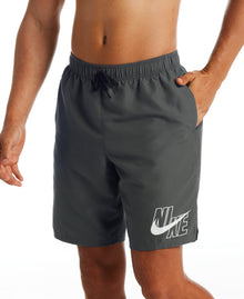  Nike Swim Men's Solid Logo Lap 9" Volley Shorts Iron Grey