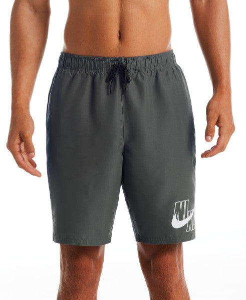 Nike Swim Men's Solid Logo Lap 9" Volley Shorts Iron Grey