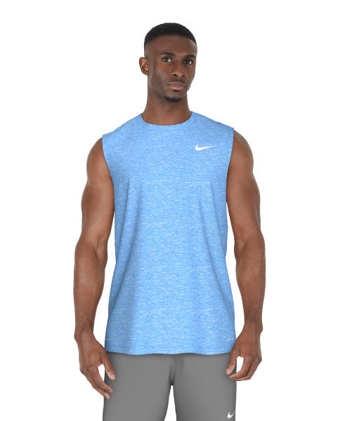 Nike Swim Men's Heather Sleeveless Hydroguard Swim Shirt University Blue