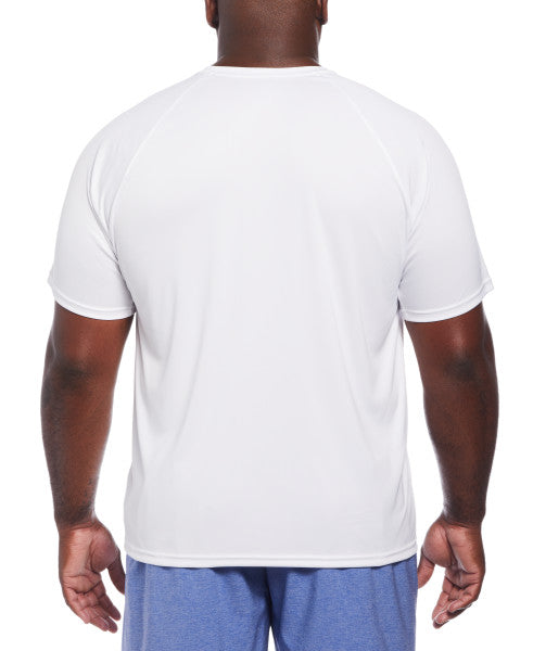 Nike Swim Men's Plus Size Solid Short-Sleeve Hydroguard Extended White