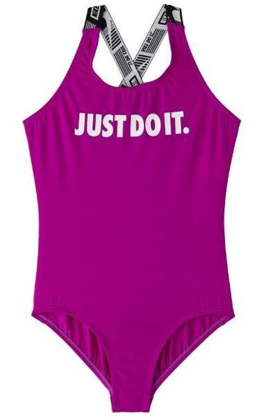 Nike Swim Girls' JDI Crossback One Piece Vivid Purple