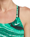 Nike Swim Women's Hydrastrong Crystal Wave Spiderback One Piece Court Green