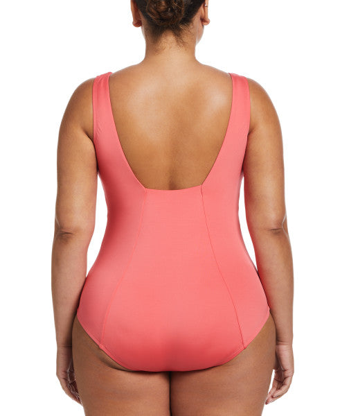 Nike Swim Women's Plus Size Essential U-Back One Piece Sea Coral