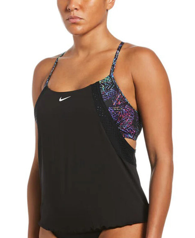 
                      
                        Nike Swim Women's Neon Leaf Layered Tankini Black
                      
                    