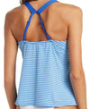 Nike Swim Women's Micro Stripe V-Neck Tankini Top Hyper Royal