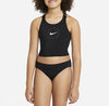 Nike Swim Girl's Logo Tape Cross-Back Midkini Set Black