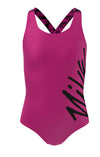 Nike Swim Girls' Script Logo Crossback One Piece Pink Prime