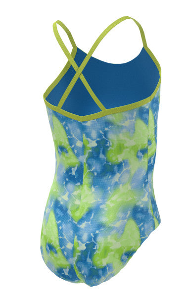 
                      
                        Nike Swim Girls' Rainbow Cloud Dye Crossback One Piece Atomic Green
                      
                    