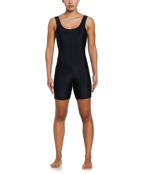 Nike Swim Women's Solid Fusion Legsuit Full Body One Piece Leotard Black