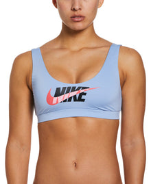  Nike Swim Women's Multi Logo Scoop Neck Bikini Top Cobalt Bliss