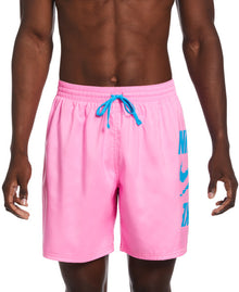  Nike Swim Men's Digi Stack Breaker 7" Volley Shorts Pink Spell