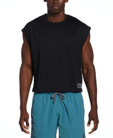  Nike Swim Men's Big Swoosh Short Sleeve Cover-Up Crop Top Black