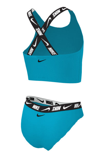 Nike Swim Girls' Cross-Back Midkini Set Blue Lightning