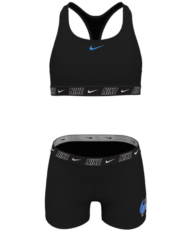 Nike Swim Girls' Racerback Bikini & Short Set Black