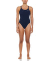 Nike Swim Women's Poly Solid Spiderback One Piece Midnight Navy