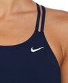 Nike Swim Women's Poly Solid Spiderback One Piece Midnight Navy