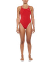 Nike Swim Women's Poly Solid Spiderback One Piece University Red