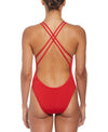 Nike Swim Women's Poly Solid Spiderback One Piece University Red