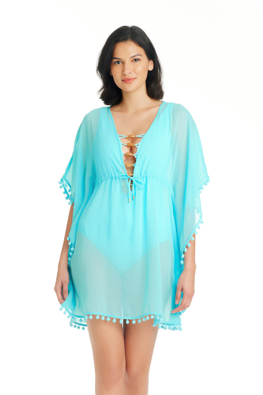 Bleu Rod Beattie Gypset Caftan Cover Up Light Aqua