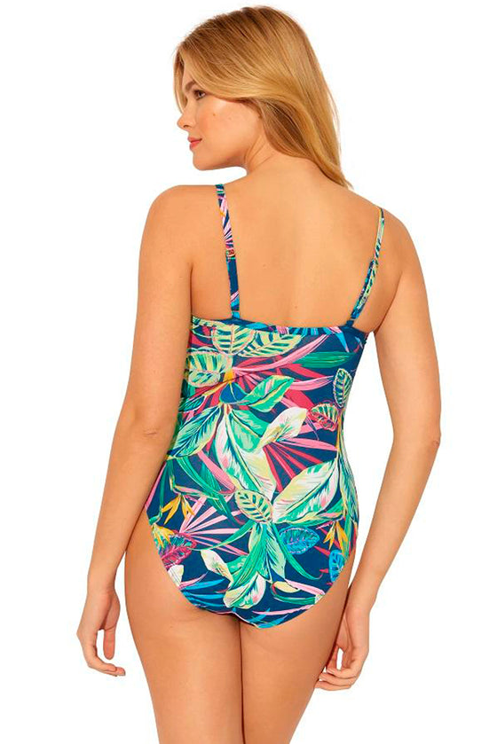 Bleu Rod Beattie It's A Jungle Out There Draped Tank One Piece