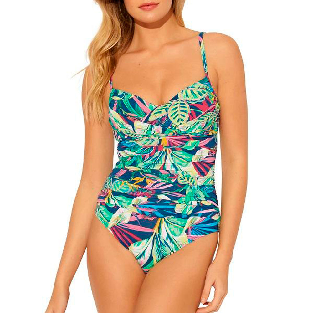 Bleu Rod Beattie It's A Jungle Out There Draped Tank One Piece