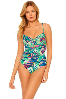  Bleu Rod Beattie It's A Jungle Out There Draped Tank One Piece