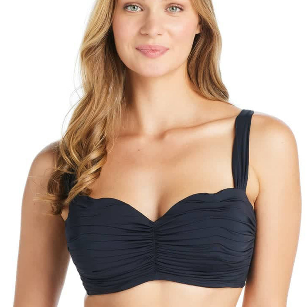 Bleu Rod Beattie Kore Shirred Convertible Underwire Bikini Top Black