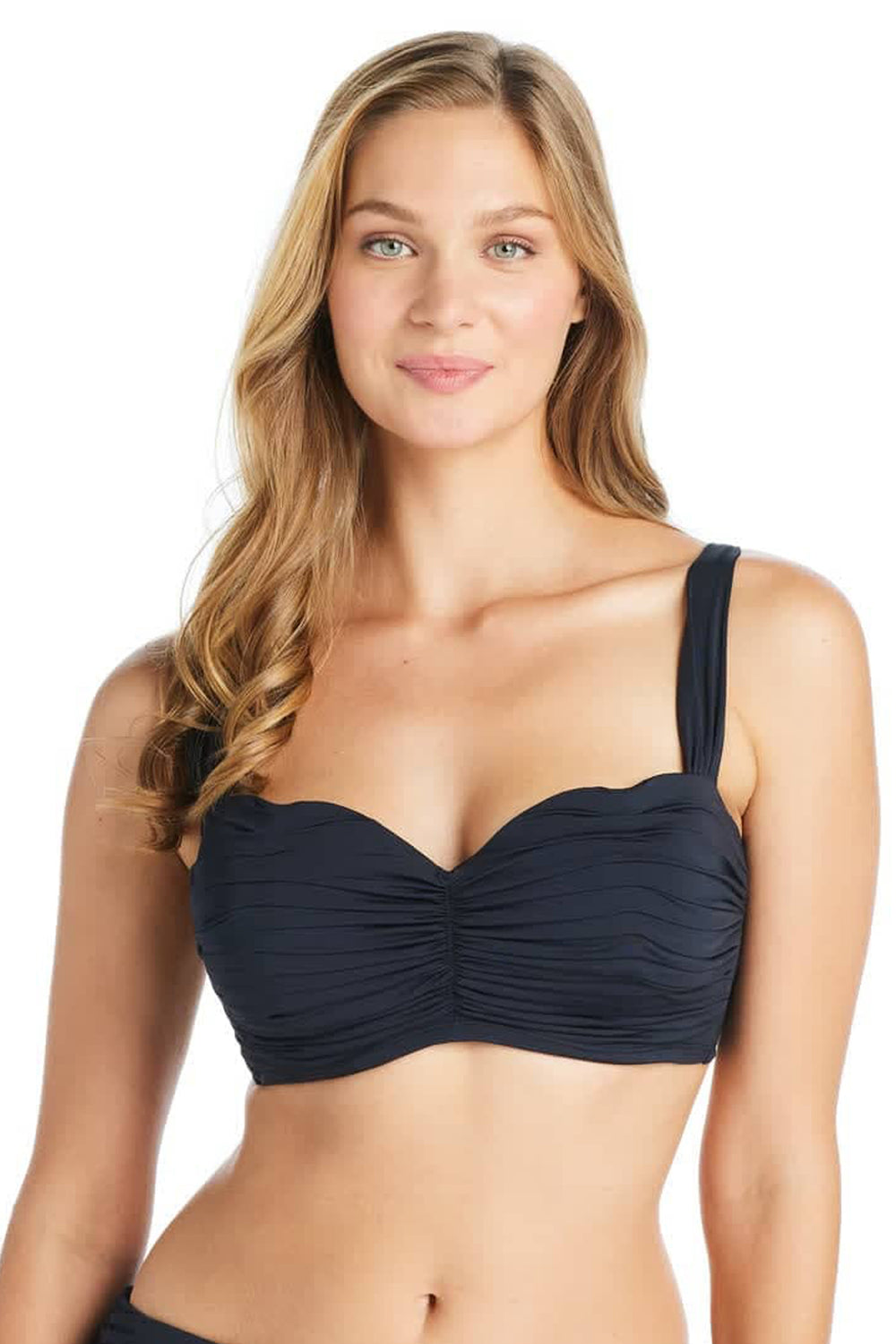 Bleu Rod Beattie Kore Shirred Convertible Underwire Bikini Top Black