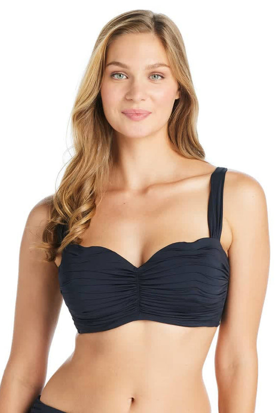 Bleu Rod Beattie Kore Shirred Convertible Underwire Bikini Top Black