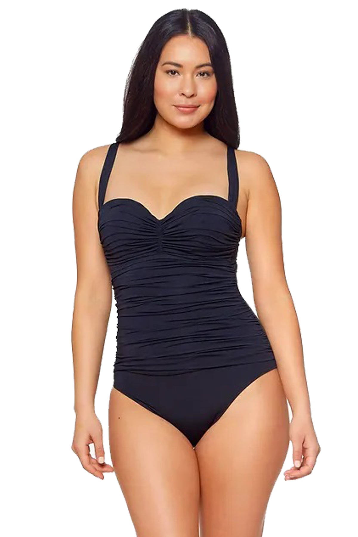 Bleu Rod Beattie Kore Shirred Bandeau One Piece Black