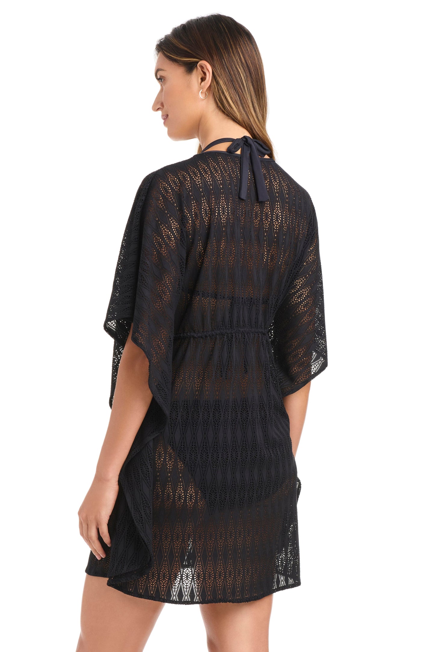 Bleu Rod Beattie Sunkissed Crochet Caftan Coverup Black